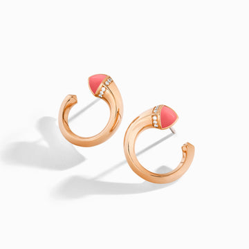 Cleo Venus Gold Stud Earrings Marli New York Rose Pink Coral 