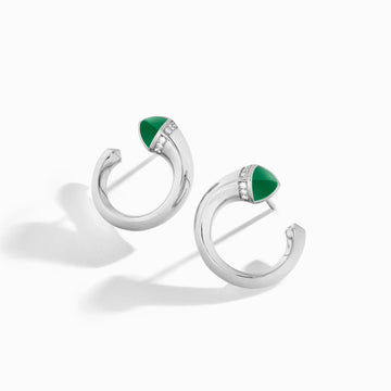 Cleo Venus Gold Stud Earrings Marli New York White Green Agate 