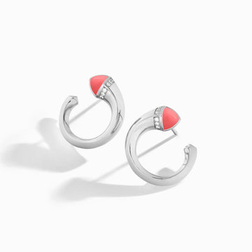 Cleo Venus Gold Stud Earrings Marli New York White Pink Coral 