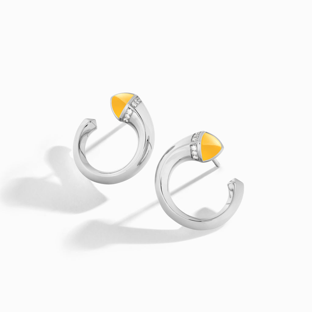 Cleo Venus Gold Stud Earrings Marli New York White Yellow Quartzite 