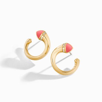 Cleo Venus Gold Stud Earrings Marli New York Yellow Pink Coral 