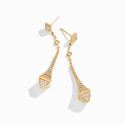 Cleo Rev Full Diamond Long Drop Earrings Marli New York Yellow Diamond 