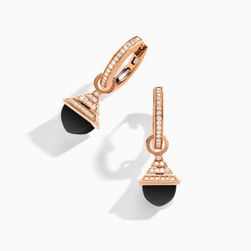 Cleo Rev Mini Diamond Drop Earrings Marli New York Rose Black Onyx 