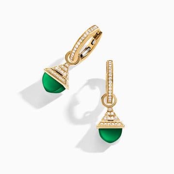 Cleo Rev Mini Diamond Drop Earrings Marli New York Yellow Green Agate 