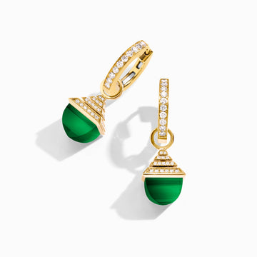 Cleo Rev Midi Diamond Drop Earrings Marli New York Yellow Green Agate 