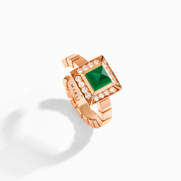 Cleo Lotus Pavé Ear Cuff (Single R) Marli New York Rose Green Agate 