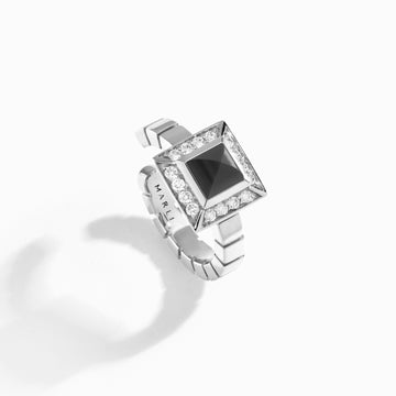 Cleo Lotus Pavé Ear Cuff (Single R) Marli New York White Black Onyx 