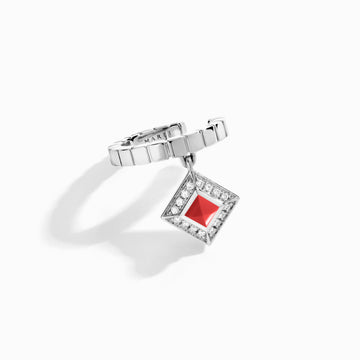 Cleo Lotus Pavé Charm Ear Cuff (Single R) Marli New York White Red Coral 