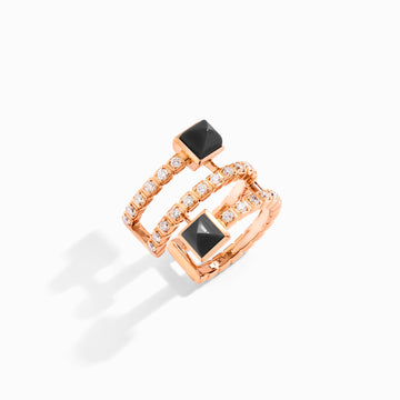 Cleo Lotus Twist Ear Cuff (Single R) Marli New York Rose Black Onyx 