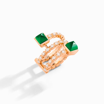 Cleo Lotus Twist Ear Cuff (Single L) Marli New York Rose Green Agate 