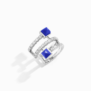 Cleo Lotus Twist Ear Cuff (Single R) Marli New York White Lapis Lazuli 