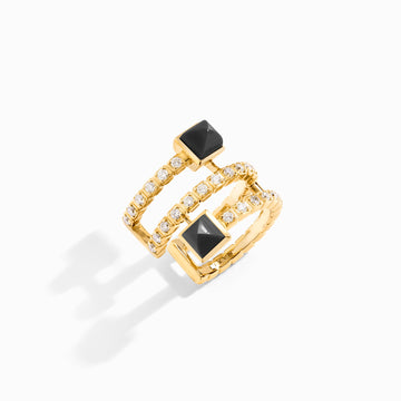 Cleo Lotus Twist Ear Cuff (Single R) Marli New York Yellow Black Onyx 