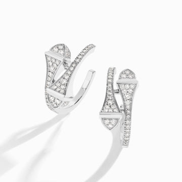 Cleo Full Diamond Open Hoop Earrings Marli New York White Diamond 