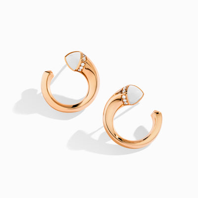 Cleo Venus Gold Midi Earrings Marli New York Rose White Agate