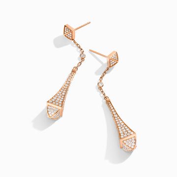 Cleo Full Diamond Teardrop Earrings Marli New York Rose Diamond 