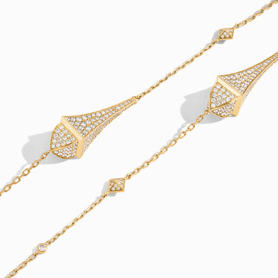 Cleo Long Chain Statement Necklace Marli New York   