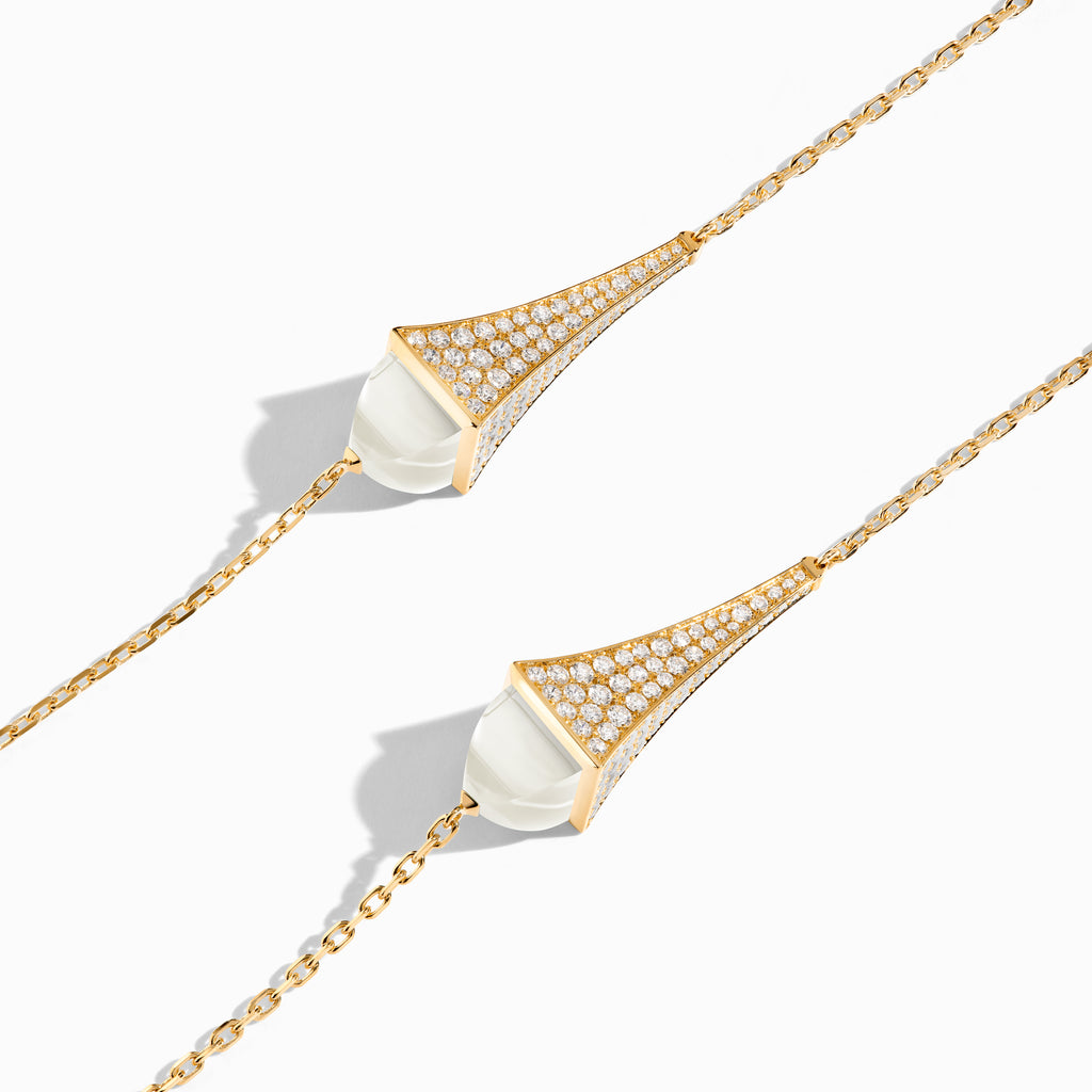 Cleo Luxe Long Chain Diamond Necklace Marli New York   
