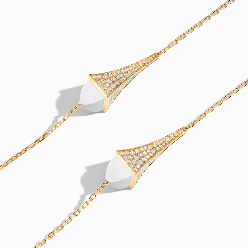 Cleo Luxe Long Chain Diamond Necklace Marli New York   