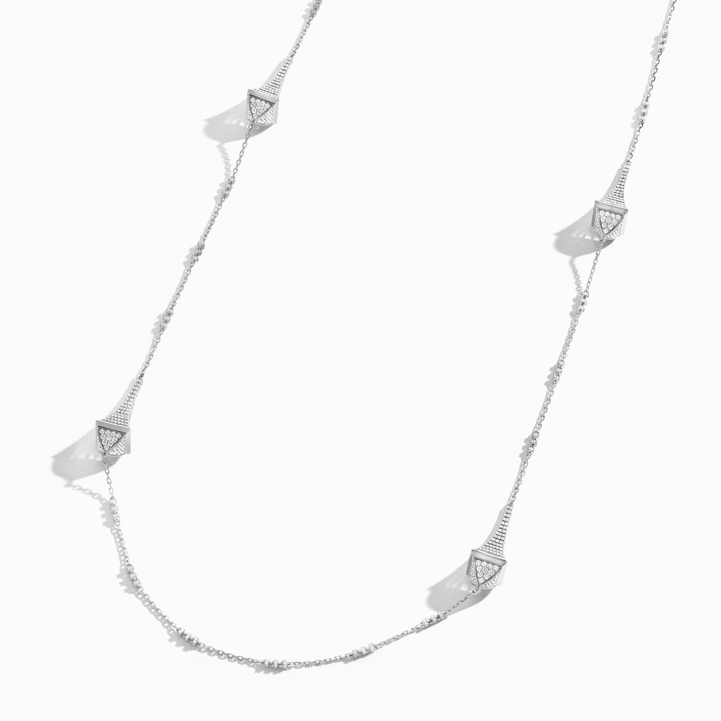 Cleo Rev Full Diamond Long Chain Necklace Marli New York White Diamond 