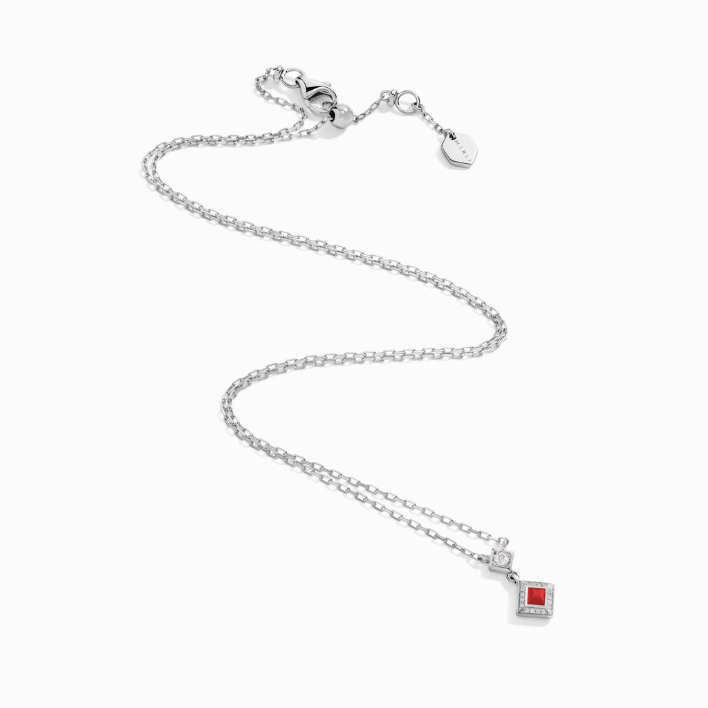 Cleo Lotus Pavé Pendant Necklace Marli New York White Red Coral 