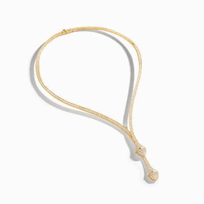 Cleo Full Diamond Drop Collar Channel Set Diamond Necklace Marli New York