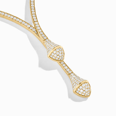 Cleo Full Diamond Drop Collar Channel Set Diamond Necklace Marli New York   