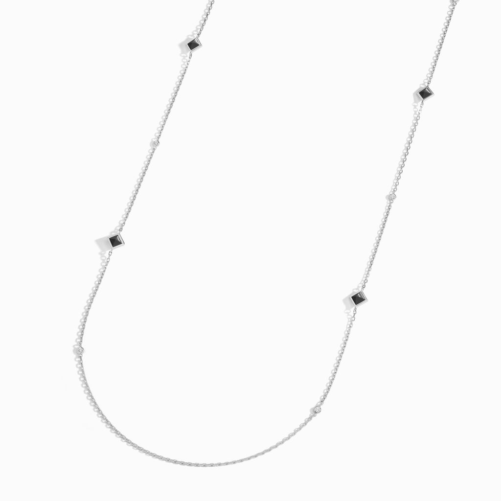 Cleo Pyramid Chain Necklace Marli New York White Black Onyx 