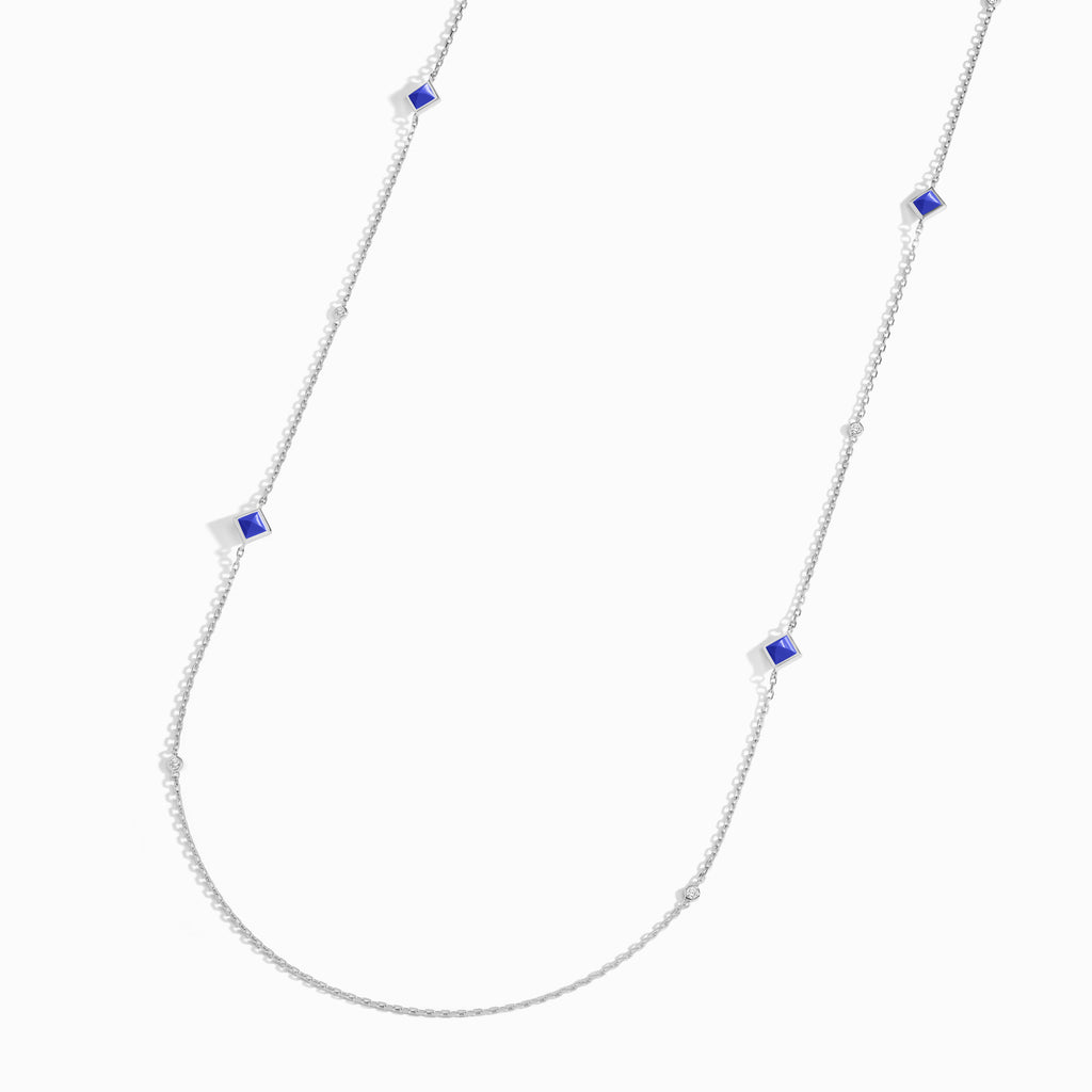 Cleo Pyramid Chain Necklace Marli New York White Lapis Lazuli 