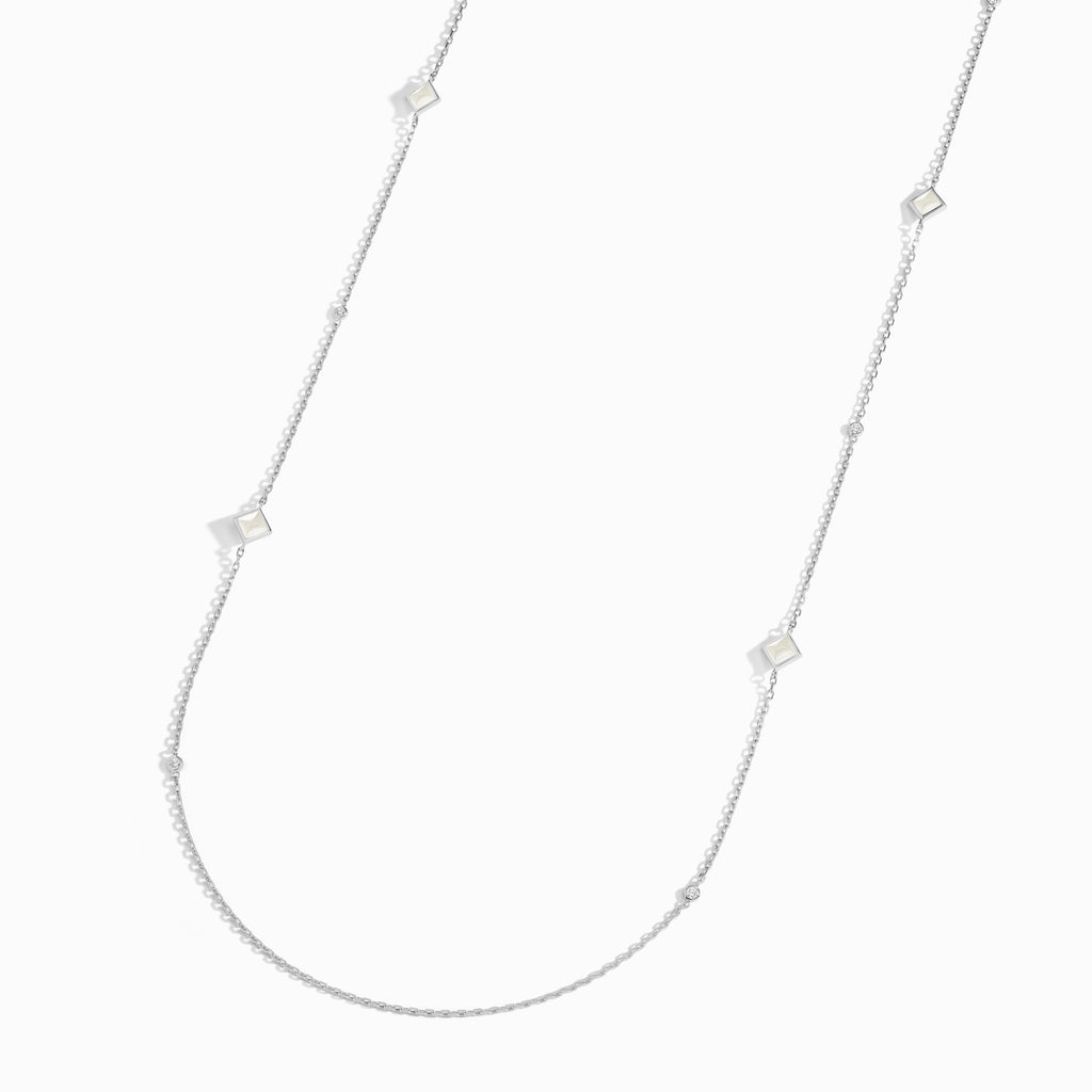 Cleo Pyramid Chain Necklace Marli New York White White Moon Stone 