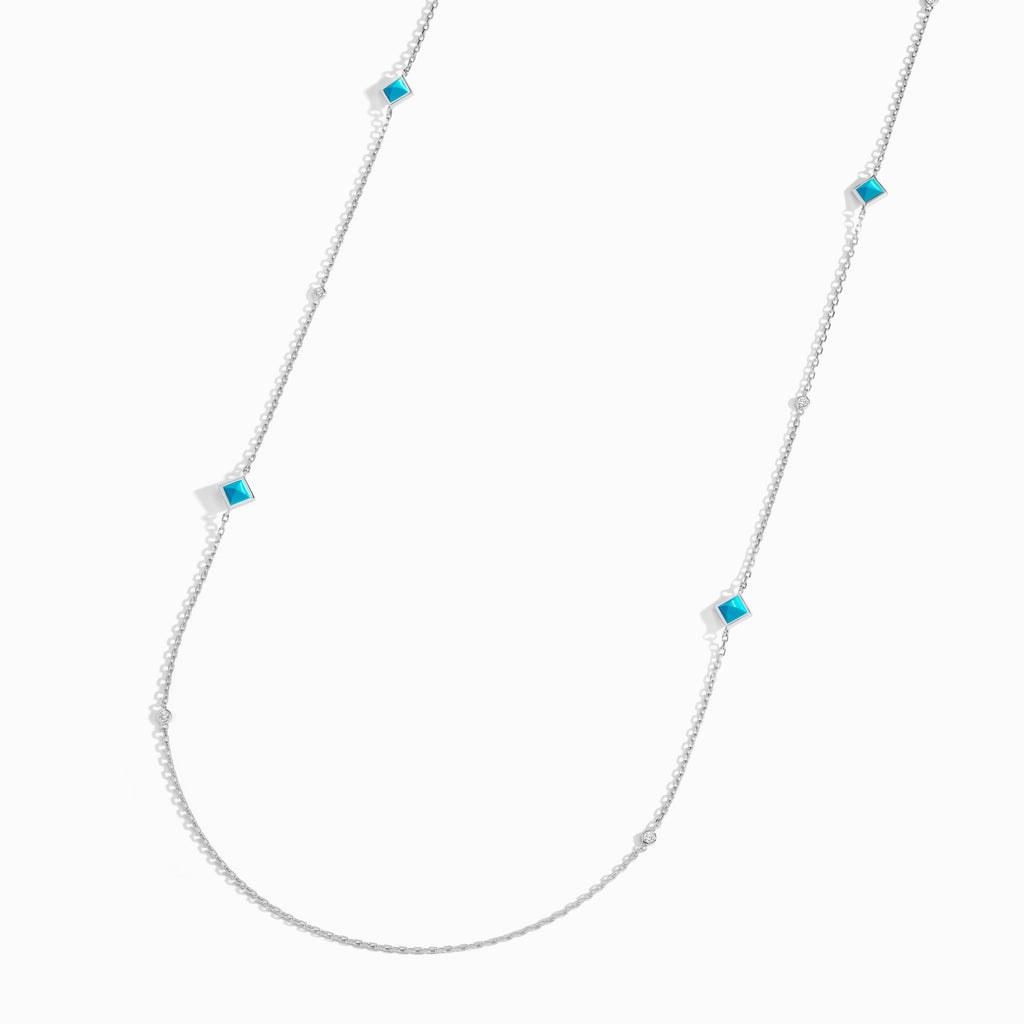 Cleo Pyramid Chain Necklace Marli New York White Turquoise 