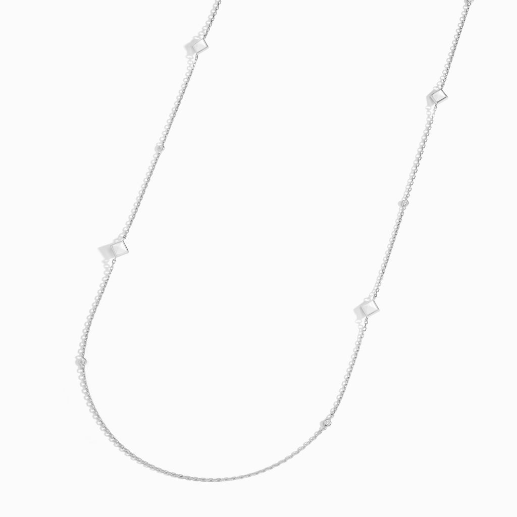 Cleo Pyramid Chain Necklace Marli New York White White Agate 