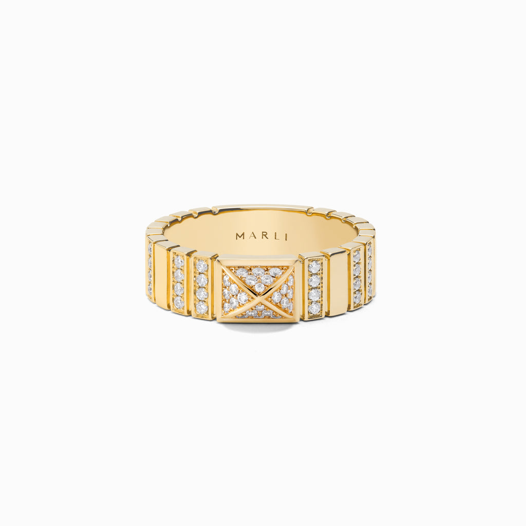 Cleo 2 Link Full Diamond Ring Marli New York   