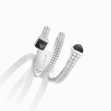 Cleo Diamond Twist Ring Marli New York White Black Onyx 4.5