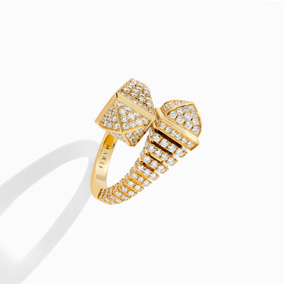 Cleo Rev Full Diamond Ring Marli New York Yellow Diamond 4.5