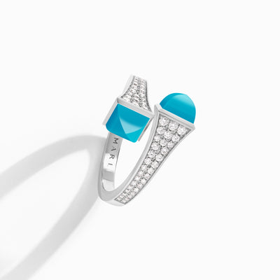 Cleo Diamond Midi Ring Marli New York White Turquoise 5