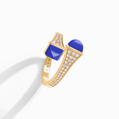 Cleo Diamond Midi Ring Marli New York Yellow Lapis Lazuli 5