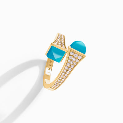 Cleo Diamond Midi Ring Marli New York Yellow Turquoise 5