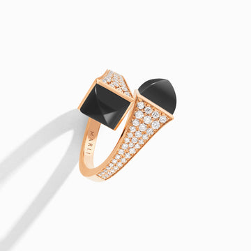 Cleo Diamond Ring Marli New York Rose Black Onyx 5