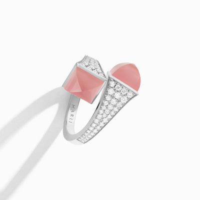 Cleo Diamond Ring Marli New York White Dark Guava Quartz 5