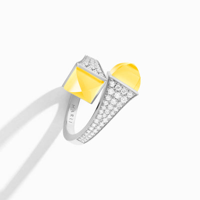 Cleo Diamond Ring Marli New York White Yellow Quartzite 5