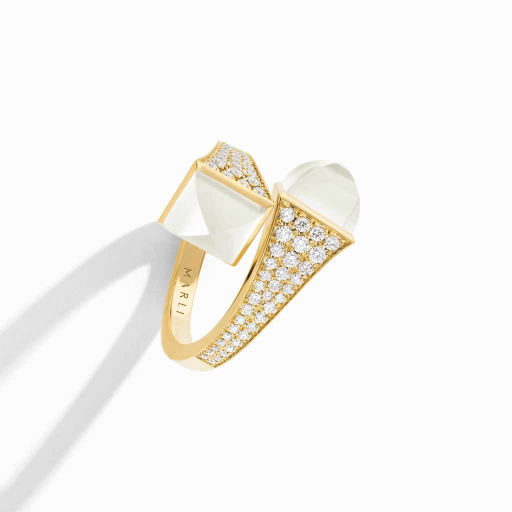 Cleo Diamond Ring Marli New York Yellow White Moon Stone 5