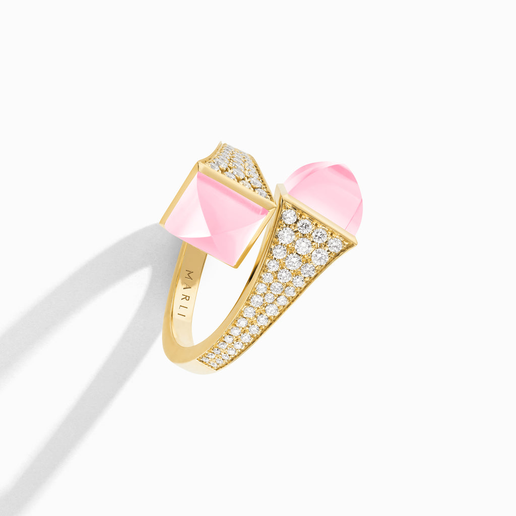 Cleo Diamond Ring Marli New York Yellow Pink Quartzite 5