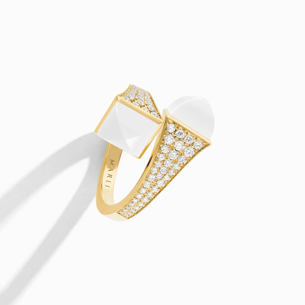 Cleo Diamond Ring Marli New York Yellow White Agate 5