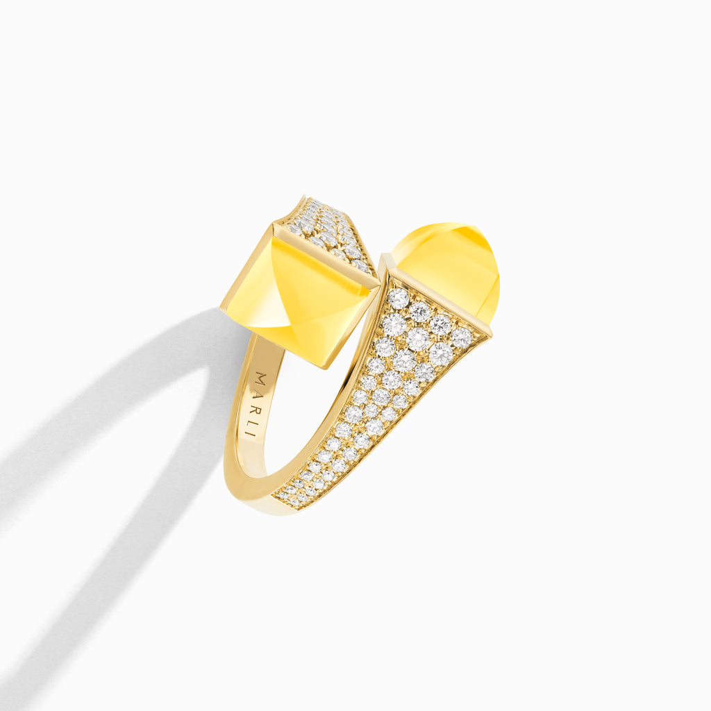 Cleo Diamond Ring Marli New York Yellow Yellow Quartzite 5