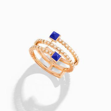 Cleo Lotus Twist Ring Marli New York Rose Lapis Lazuli 4