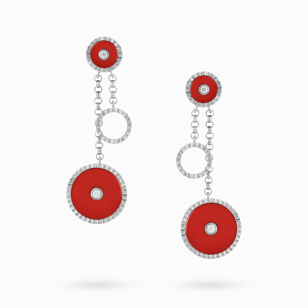 Coco Drop Earrings Marli New York White Red Coral 