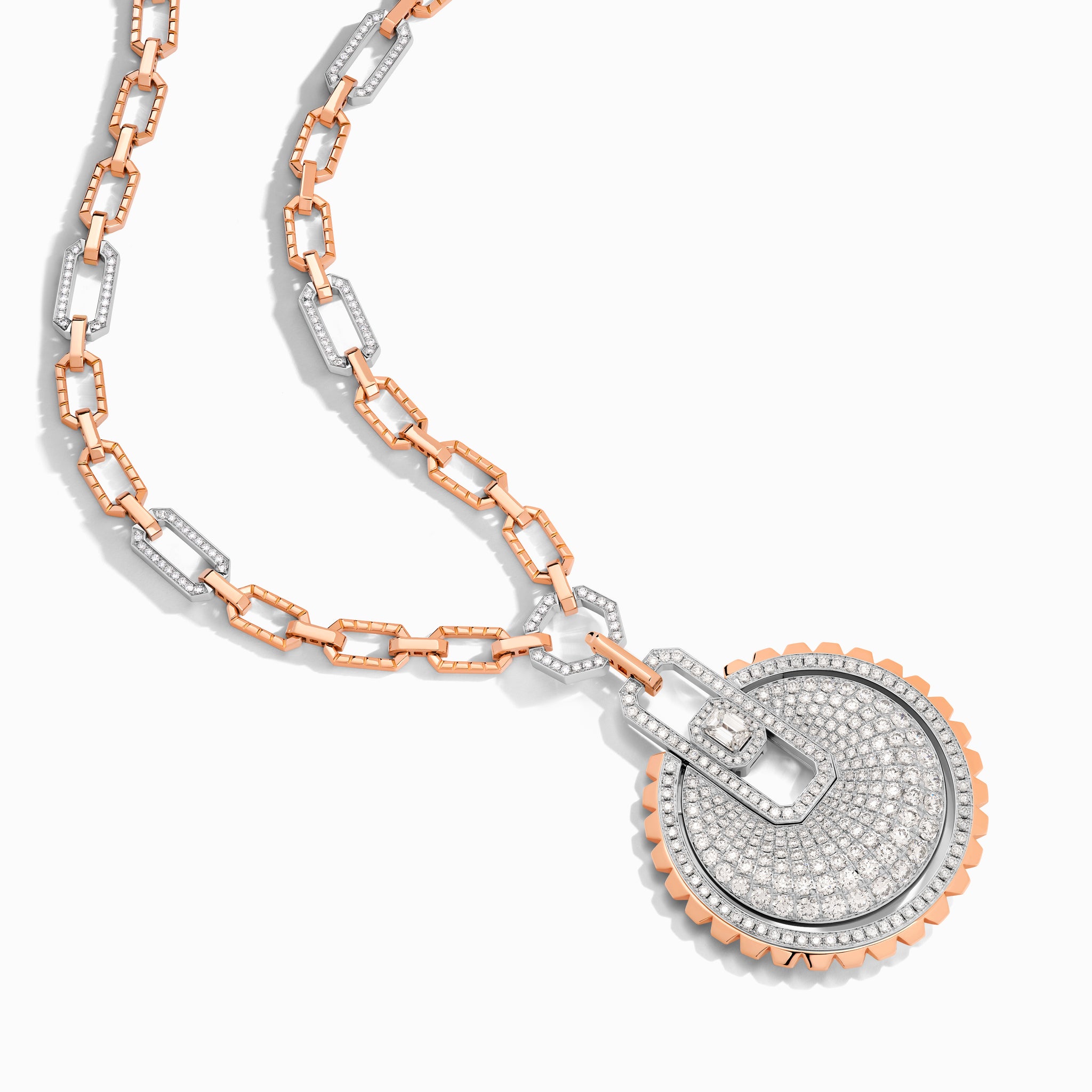 ネックレス・ペンダント Two-Tone Chain Statement Necklace Empire Two-Tone Diamond Statement Pendant Necklace – MARLI