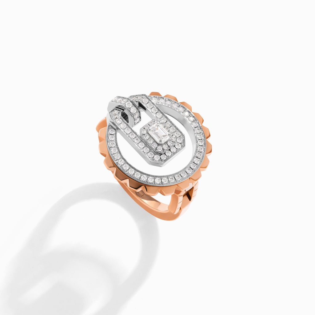 Empire Two-Tone Diamond Ring in White / Rose gold