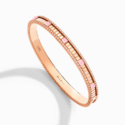 LIFE Diamond Hinged Bangle Marli New York Rose Pink Quartzite XS (15)