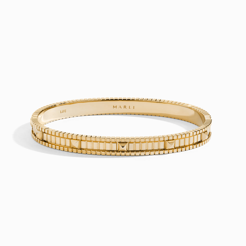 LIFE Gold Hinged Bangle Marli New York   